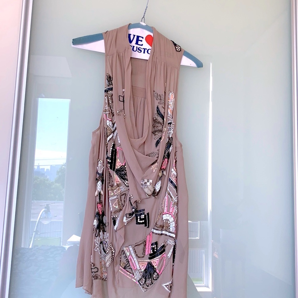 All Saints Embellished Silk Top | offers accepted